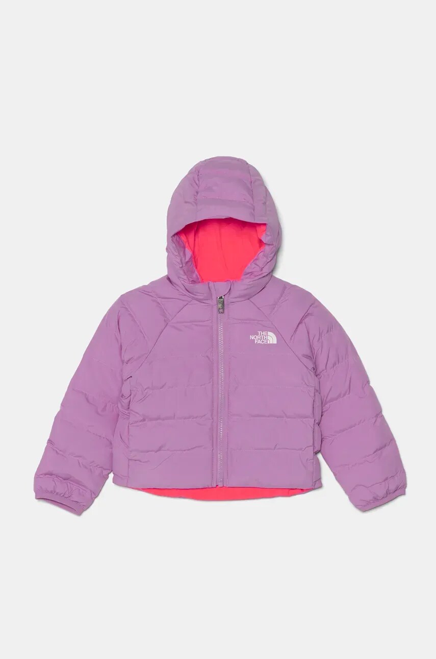 The North Face geaca reversibila pentru copii REVERSIBLE PERRITO HOODED JACKET culoarea violet, NF0A88VJ1I81