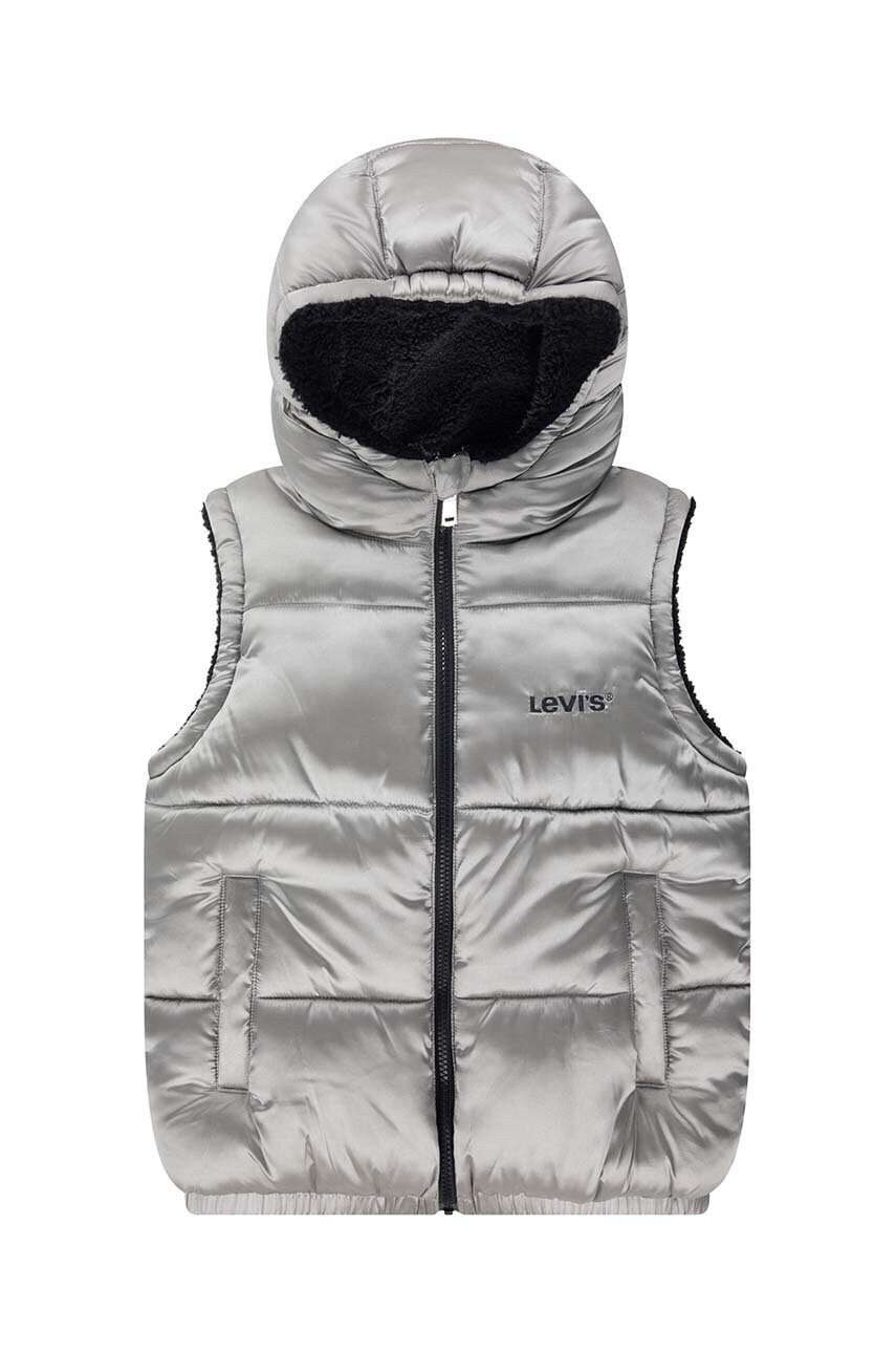 

Детски елек с две лица Levi's REVERSIBLE VEST в бяло 4EL266, Бял