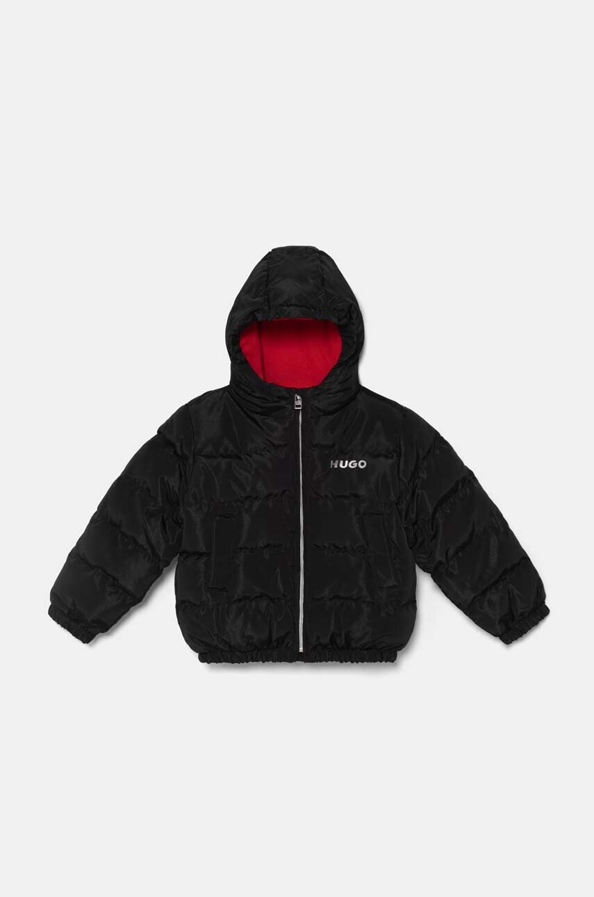 HUGO geaca copii culoarea negru, G00238