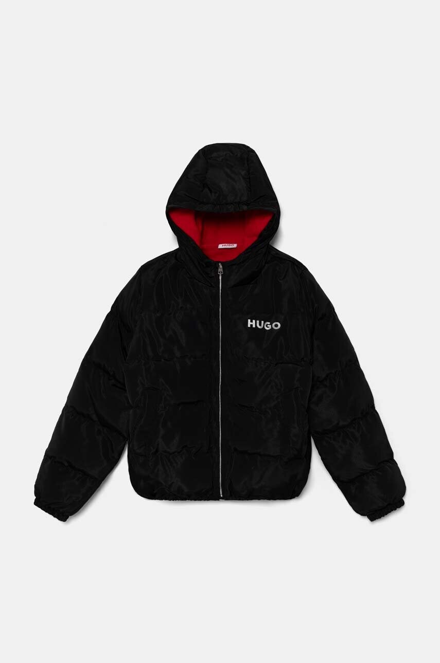 HUGO geaca copii culoarea negru, G00238