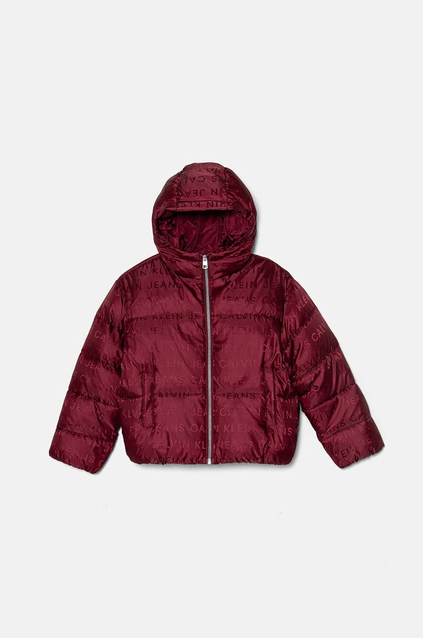 Дитяча куртка Calvin Klein Jeans колір бордовий IG0IG02730