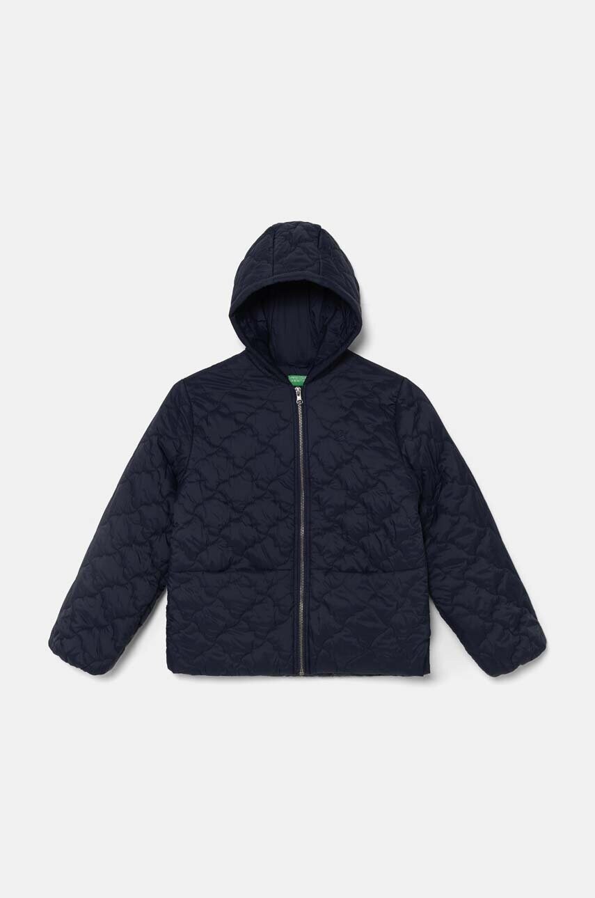 Levně Dětská bunda United Colors of Benetton tmavomodrá barva, 2MJACN04T
