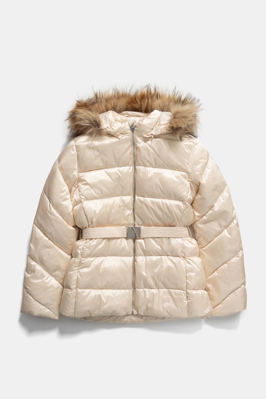 Levně Dětská péřová bunda Guess béžová barva, J4BL01 WGL50