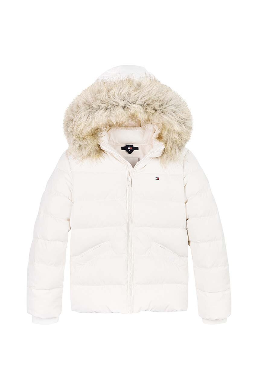 Дитяча пухова куртка Tommy Hilfiger колір білий KG0KG07399