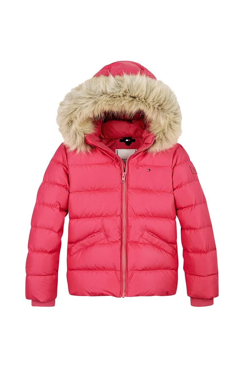 Детская пуховая куртка Tommy Hilfiger цвет розовый KG0KG07399