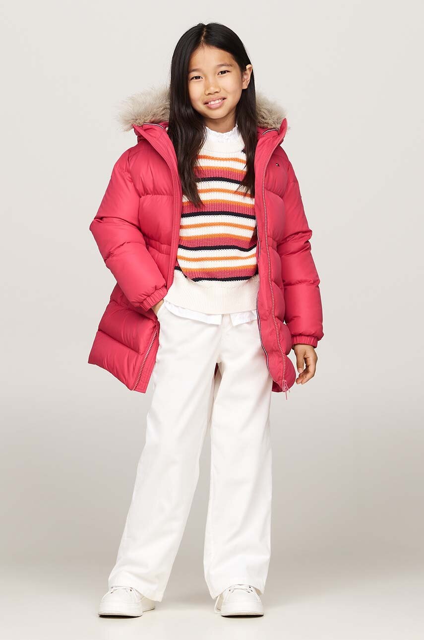 

Детско пухено яке Tommy Hilfiger в розово KG0KG07805, Розов