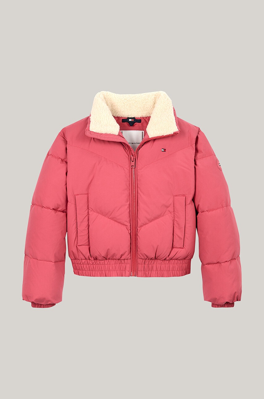 Детская куртка Tommy Hilfiger цвет розовый KG0KG08160 Детская куртка Tommy Hilfiger цвет розовый KG0KG08160