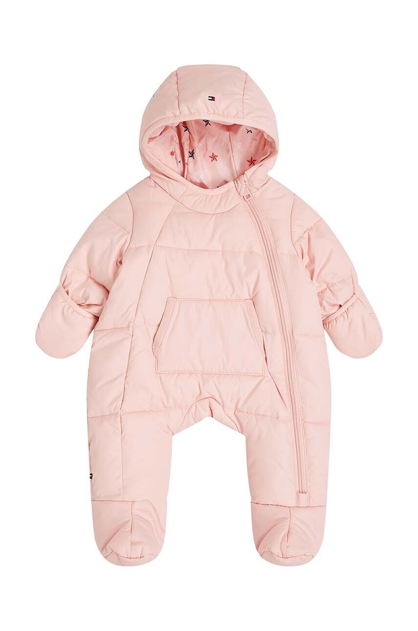 Levně Kojenecký overal Tommy Hilfiger růžová barva, KN0KN01908