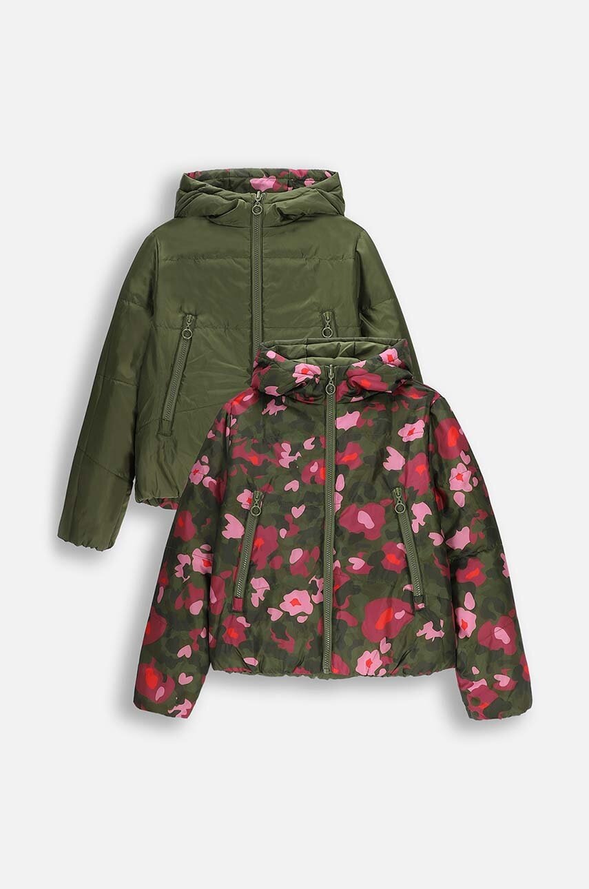 

Детско яке с две лица Coccodrillo в зелено OUTERWEAR GIRL KIDS, Зелен