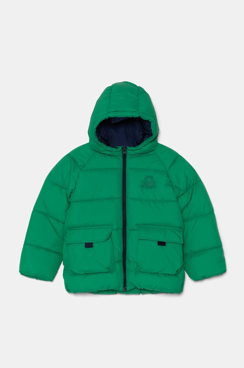 United Colors of Benetton geaca copii culoarea verde, 2WU0CN052