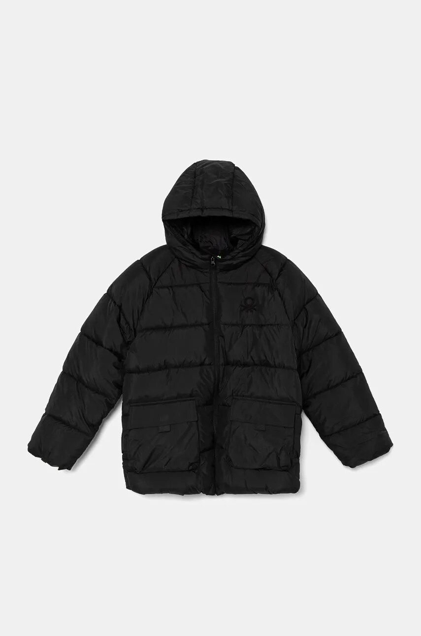 United Colors of Benetton geaca copii culoarea negru, 2WU0CN052