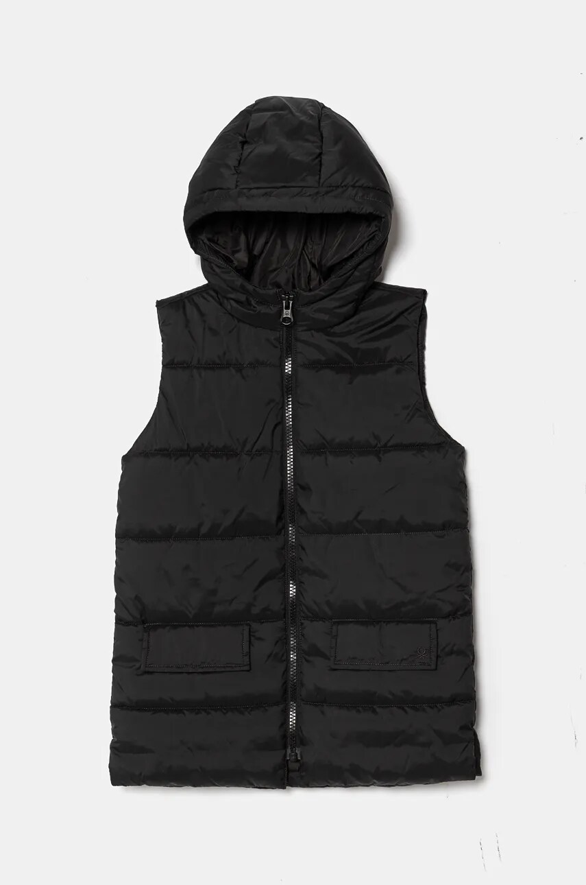 United Colors of Benetton vesta copii culoarea negru, 2WU0CJ00P