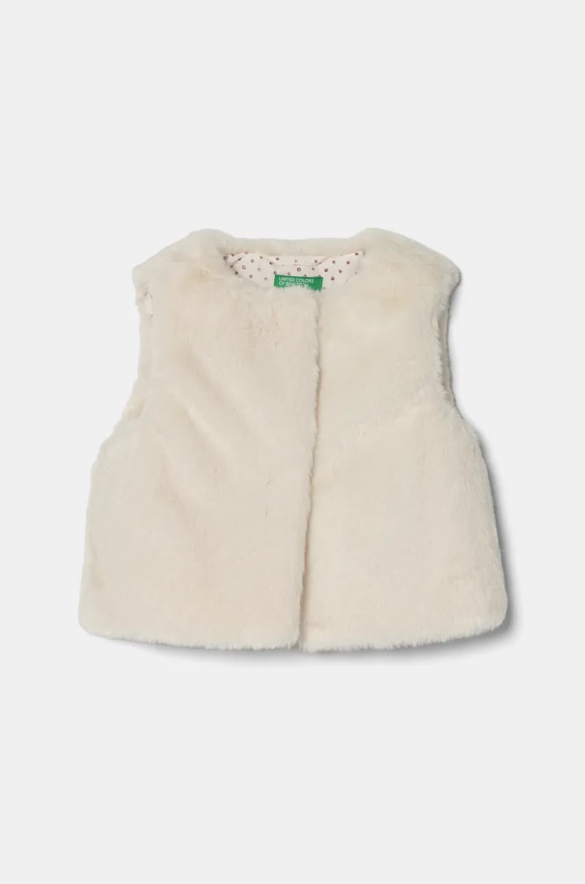 United Colors of Benetton vesta copii culoarea bej, 2A4SGJ00K United Colors of Benetton vesta copii culoarea bej, 2A4SGJ00K