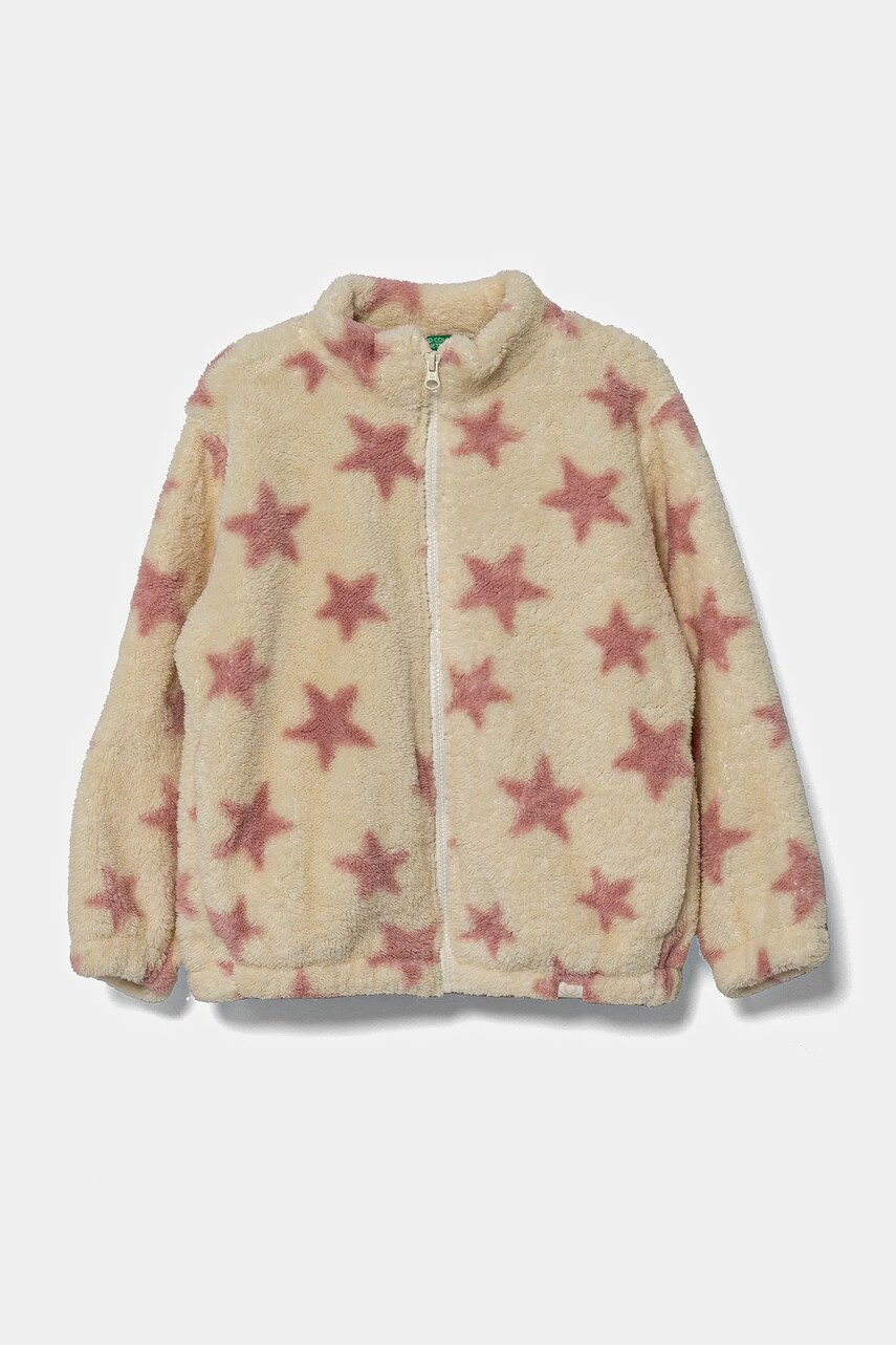 United Colors of Benetton hanorac polar pentru copii culoarea bej, modelator, 3RVCG503K