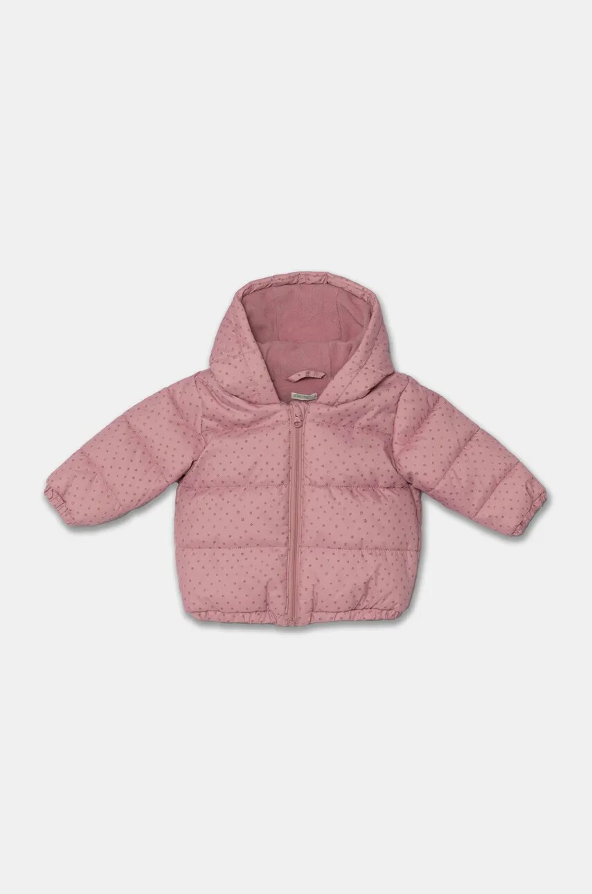 United Colors of Benetton geaca bebe culoarea roz, 2ITSAN00M