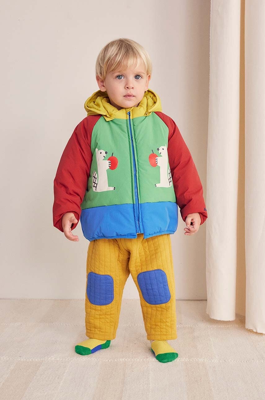 Bobo Choses geaca bebe Hungry Squirrel culoarea verde, 224AB096