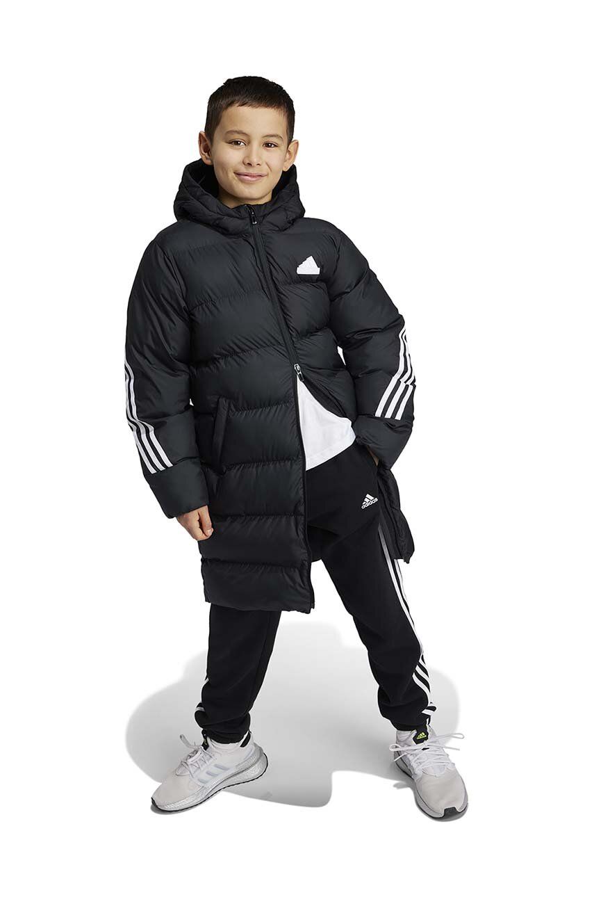 adidas geaca copii J FI 3S PARKA culoarea negru, IV9612