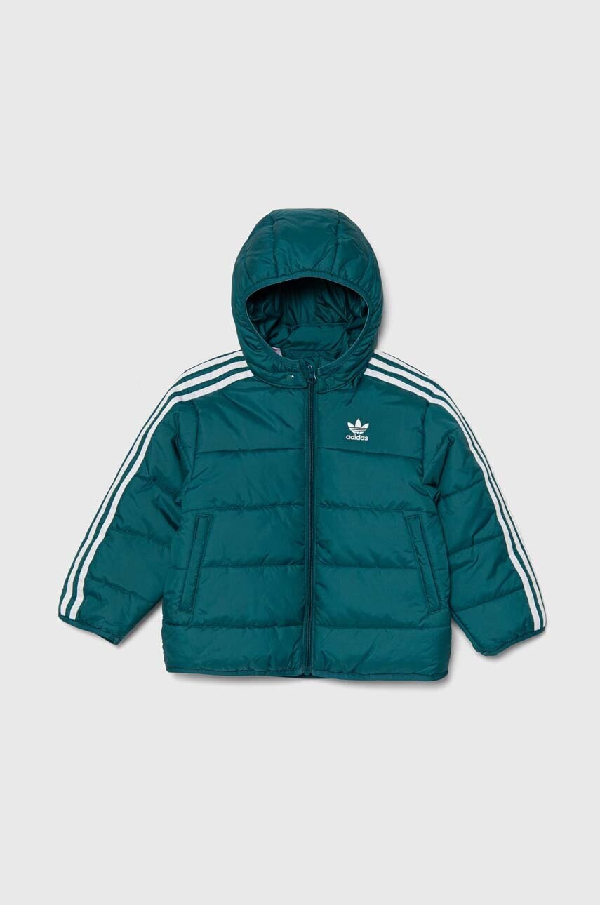 adidas Originals geaca copii PADDEDACKET culoarea verde, IY4810 adidas Originals geaca copii PADDEDACKET culoarea verde, IY4810