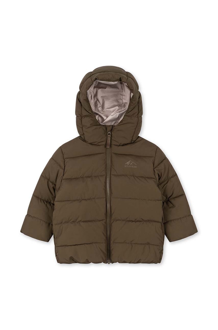 Konges Sløjd geaca copii ALPI JACKET GRS culoarea maro, KS101210