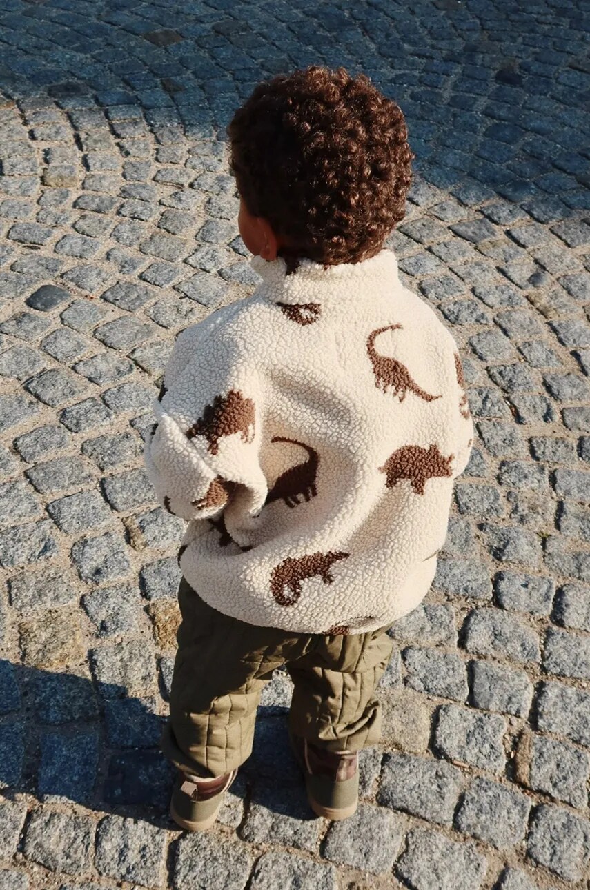 Konges Sløjd geaca copii JODY TEDDY JACKET GRS culoarea verde, KS101242