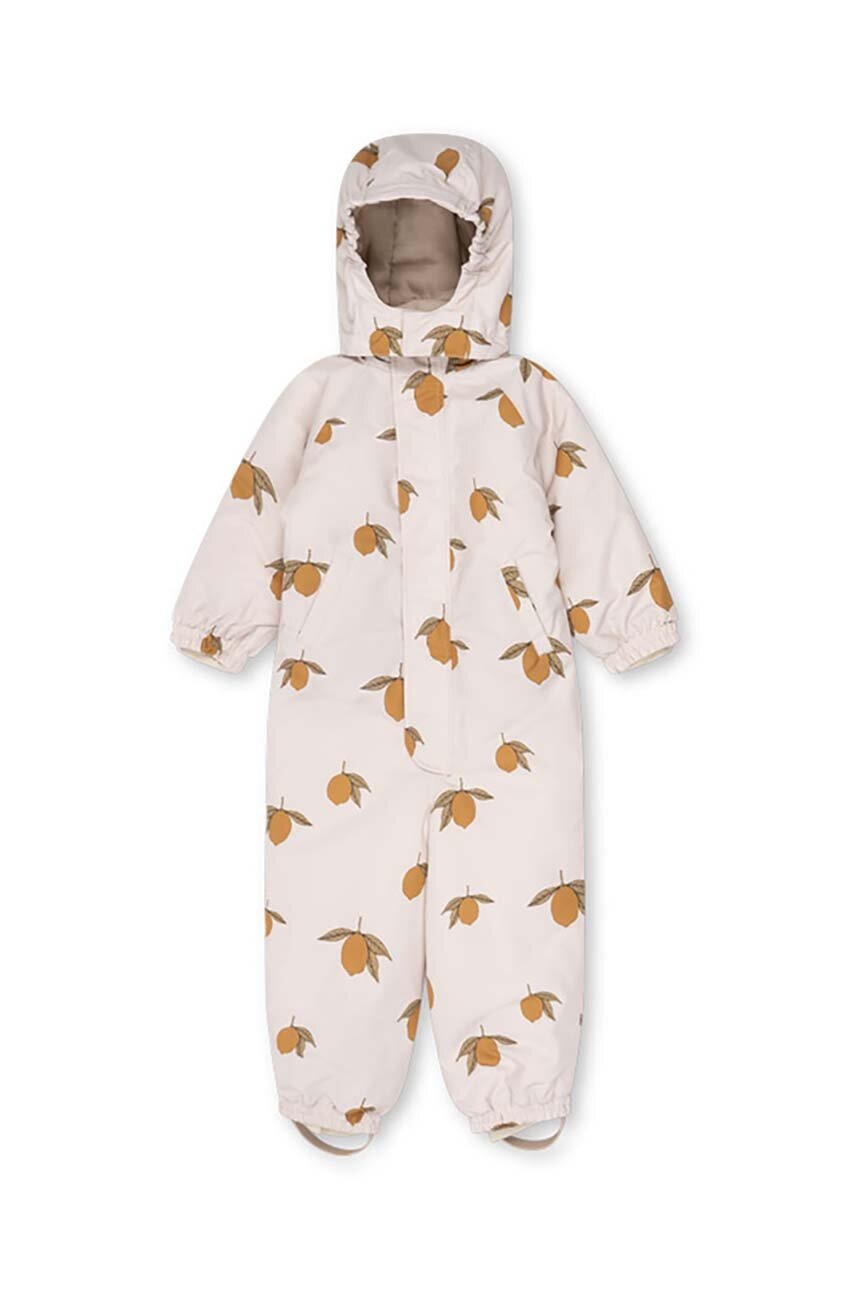 Дитячий зимовий комбінезон Konges Sløjd NOHR SNOWSUIT PRINT колір бежевий KS101277