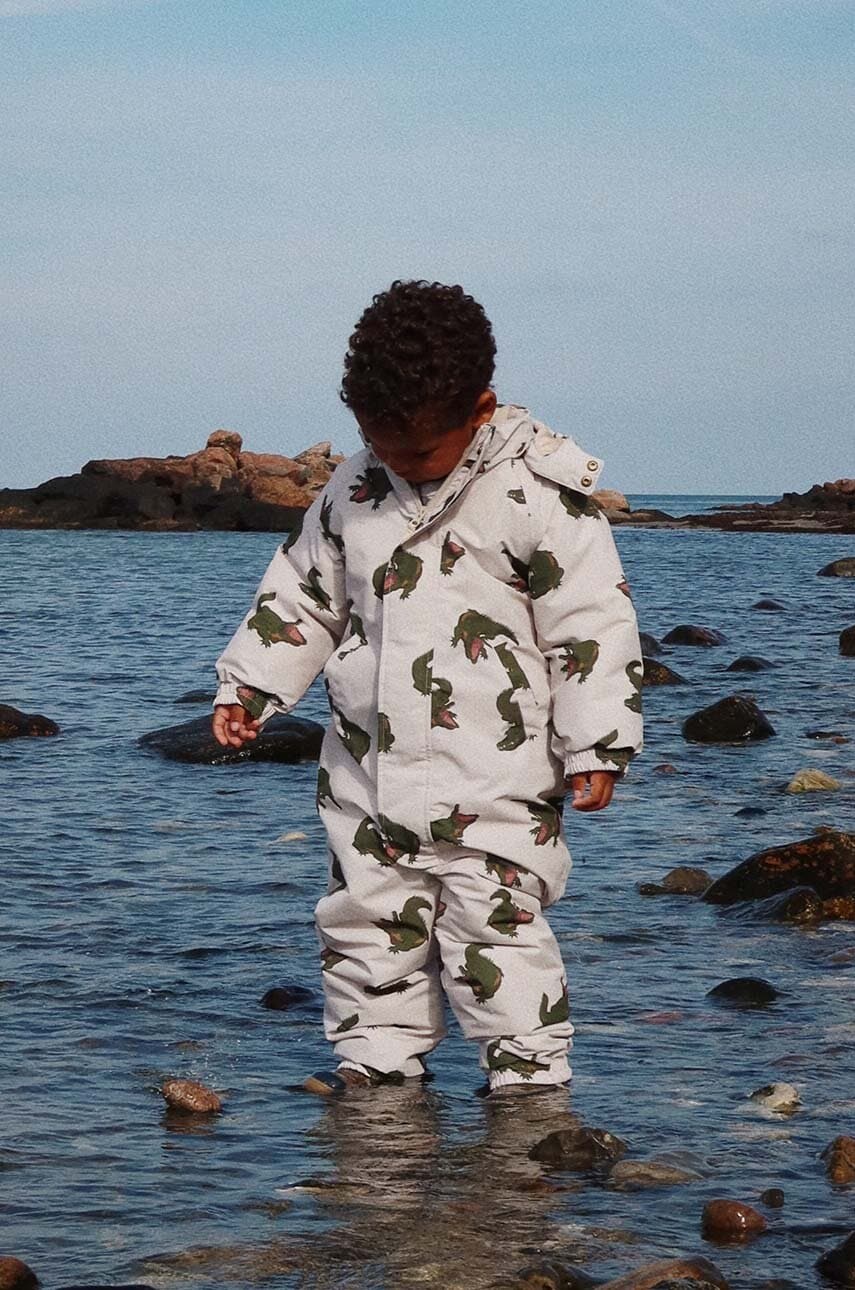 Konges Sløjd salopete de iarna pentru copii NOHR SNOWSUIT PRINT culoarea bej, KS101277 Konges Sløjd salopete de iarna pentru copii NOHR SNOWSUIT PRINT culoarea bej, KS101277