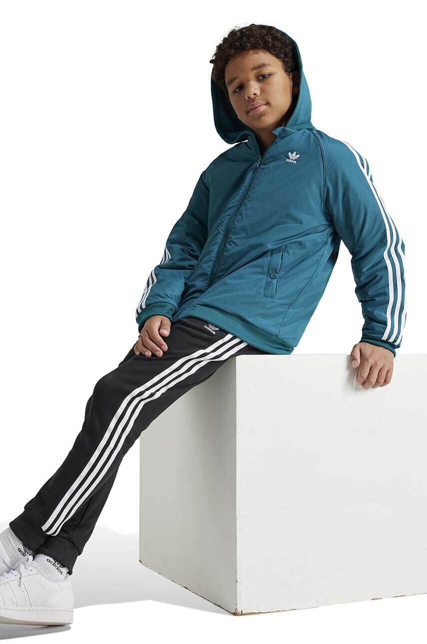 adidas Originals geaca bomber pentru copii BOMBERACKET culoarea verde, IY0015 adidas Originals geaca bomber pentru copii BOMBERACKET culoarea verde, IY0015