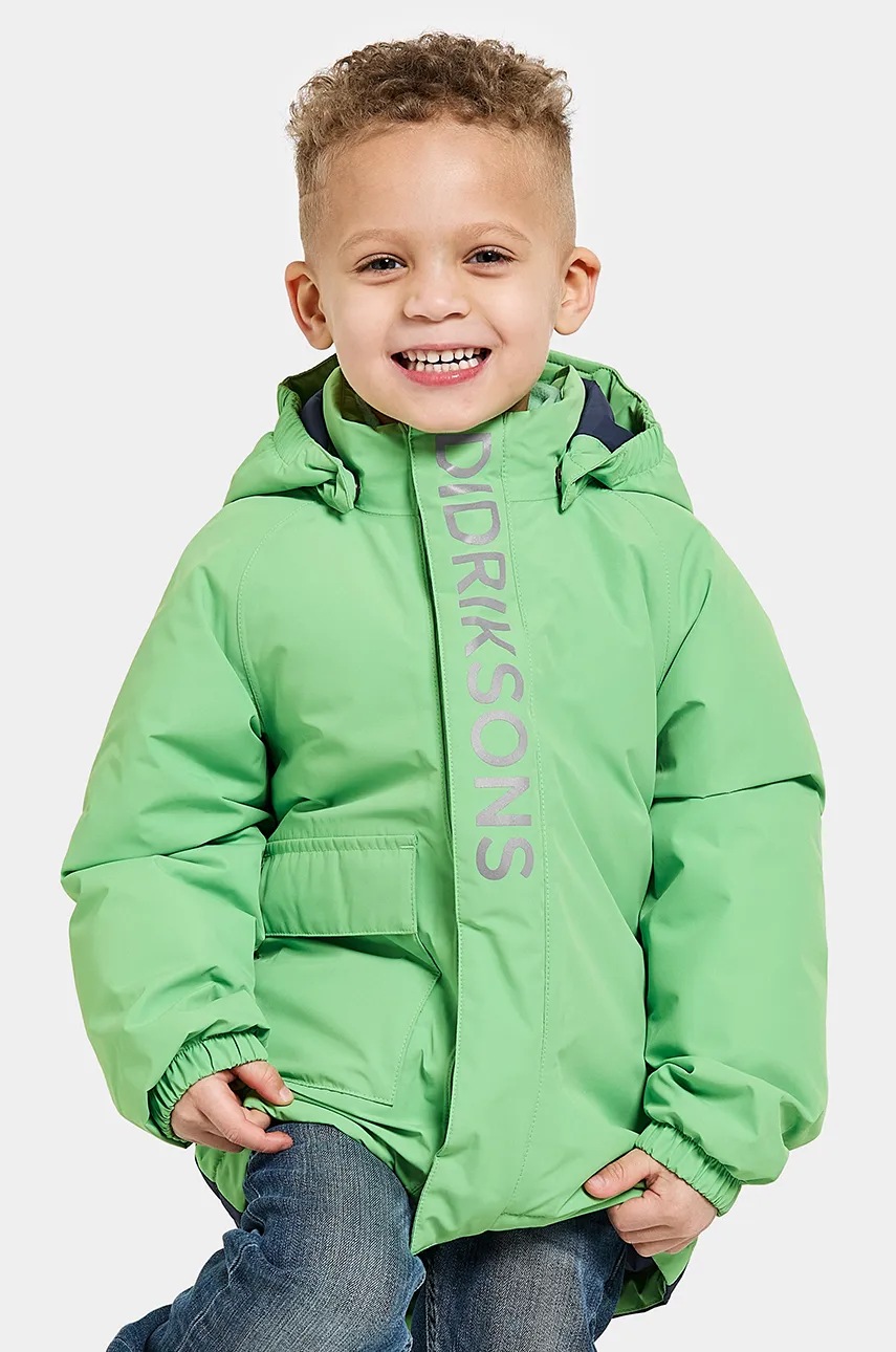 Didriksons geaca copii TALVI KIDS JKT culoarea verde, 505474