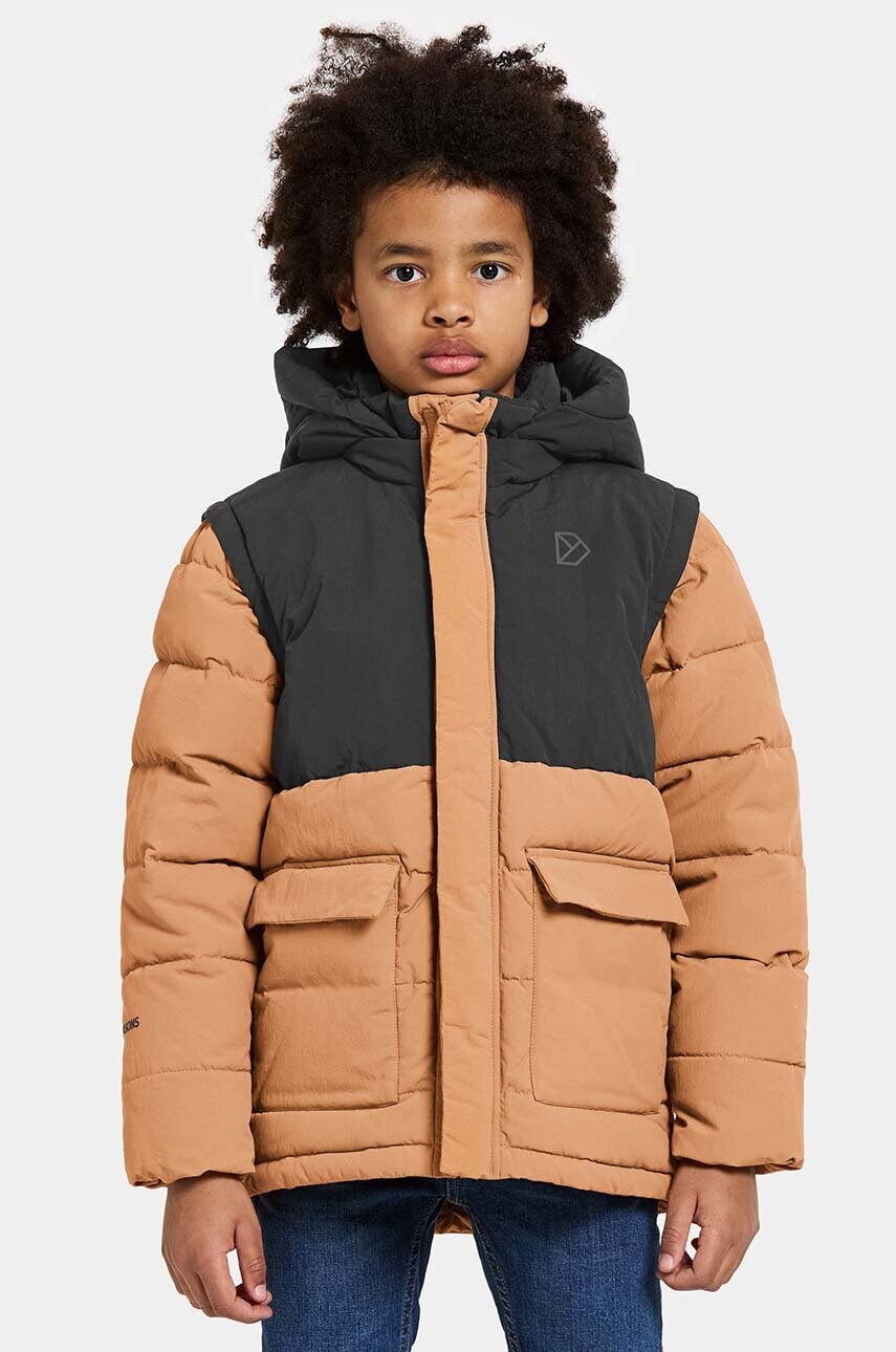 Didriksons geaca copii GRANITE KIDS JKT culoarea maro, 505390