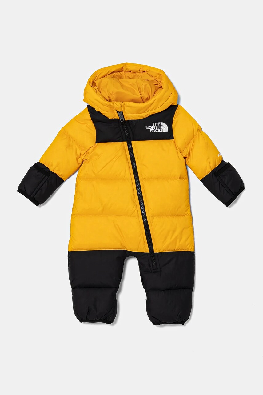 The North Face salopeta din puf pentru bebelusi BABY 1996 RETRO NUPTSE ONE PIECE culoarea galben, NF0A7WPF56P1