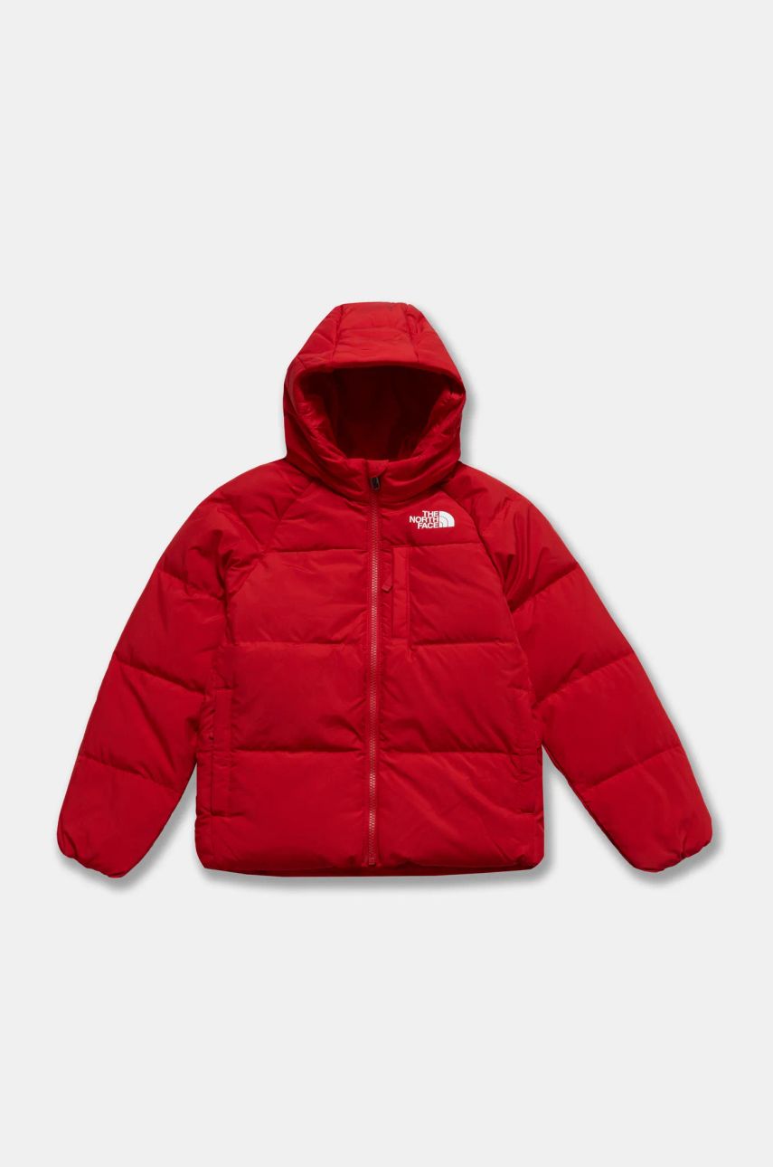 The North Face geaca de puf pentru copii NORTH DOWN HOODED JACKET culoarea rosu, NF0A88TX6821