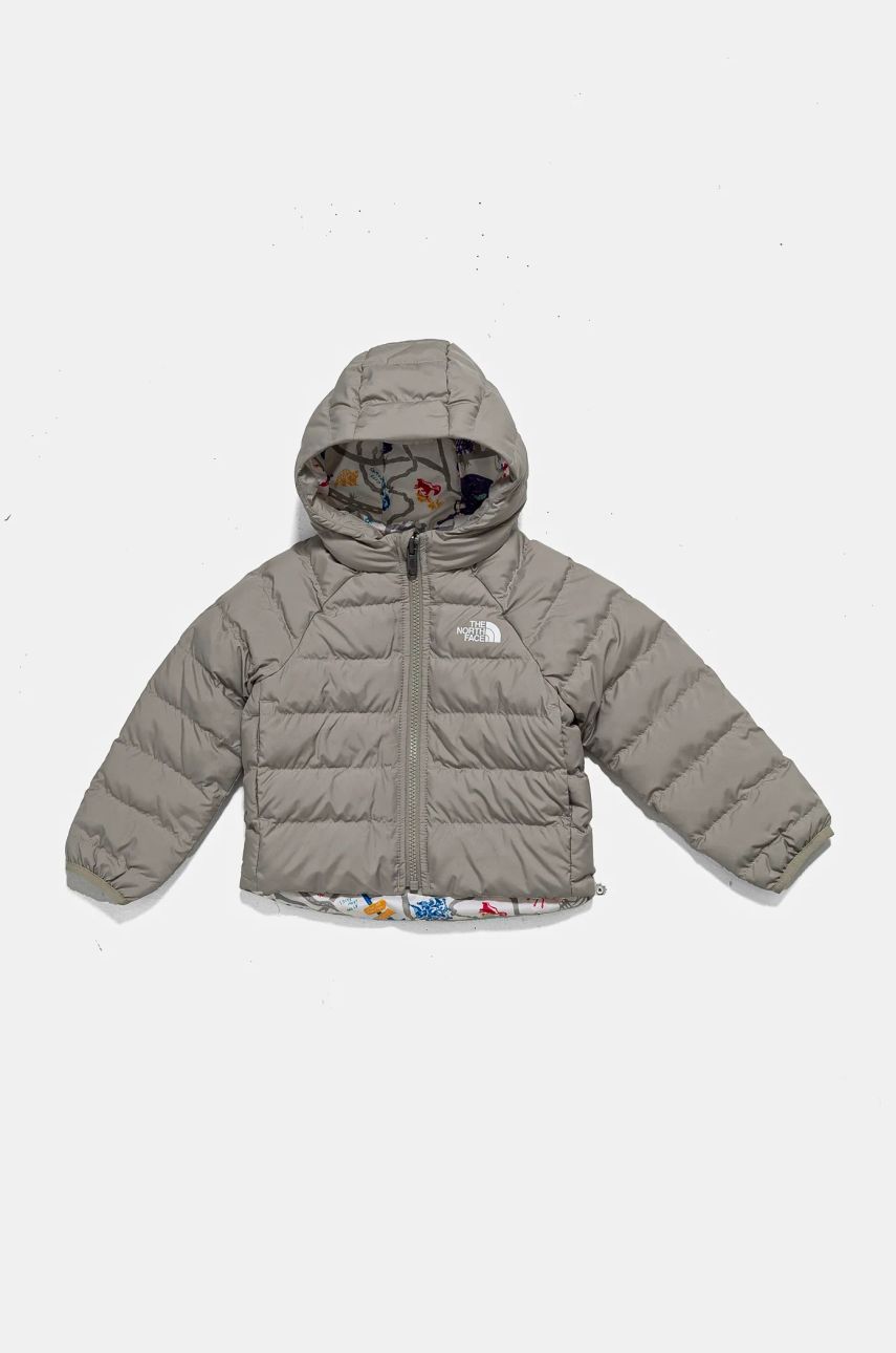 The North Face geaca reversibila pentru copii REVERSIBLE PERRITO HOODED JACKET culoarea gri, NF0A88VJ1I41