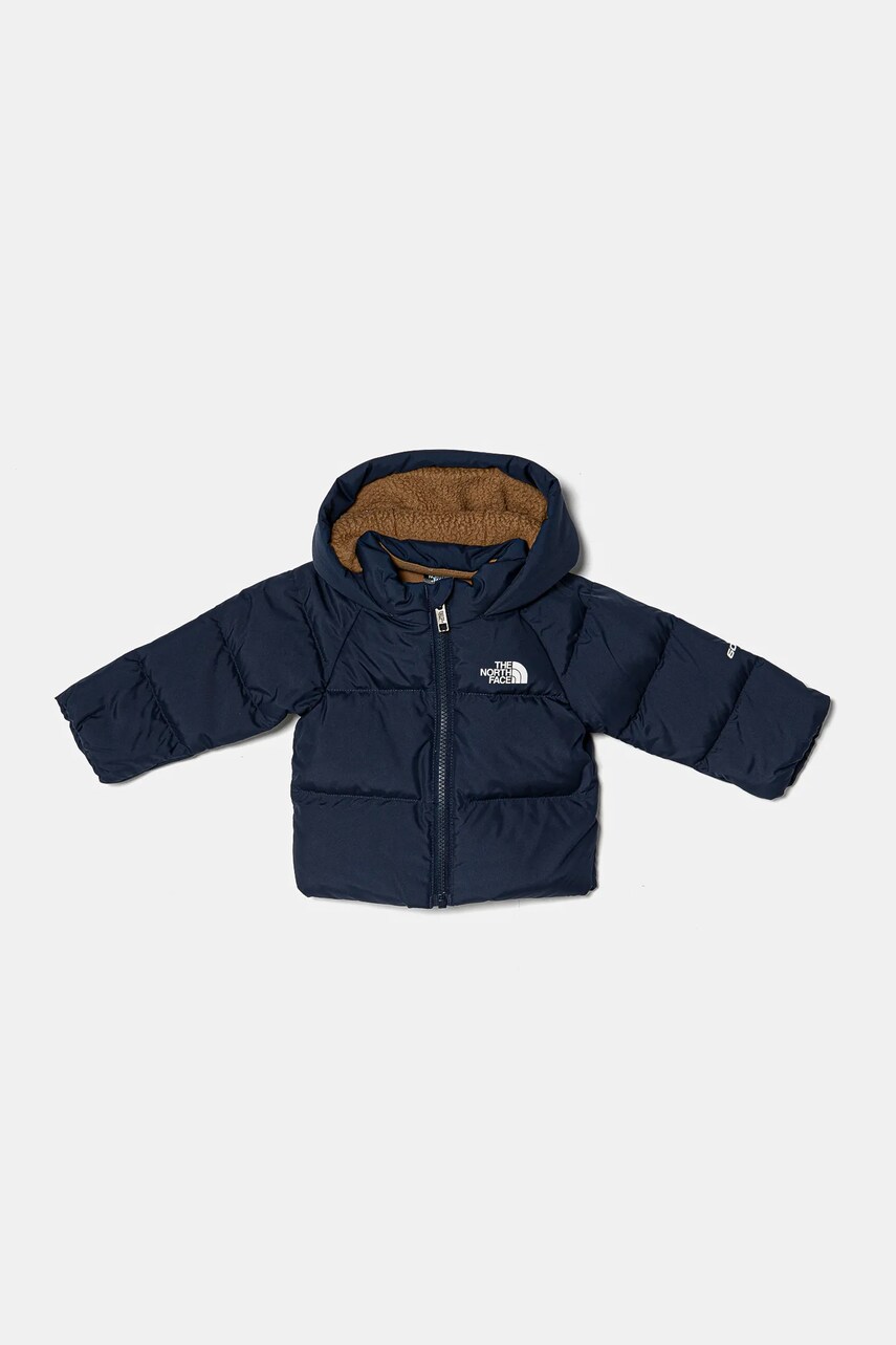 Levně Dětská péřová bunda The North Face BABNORTH DOWN FLEECE LINED JACKET tmavomodrá barva, NF0A88W28K21