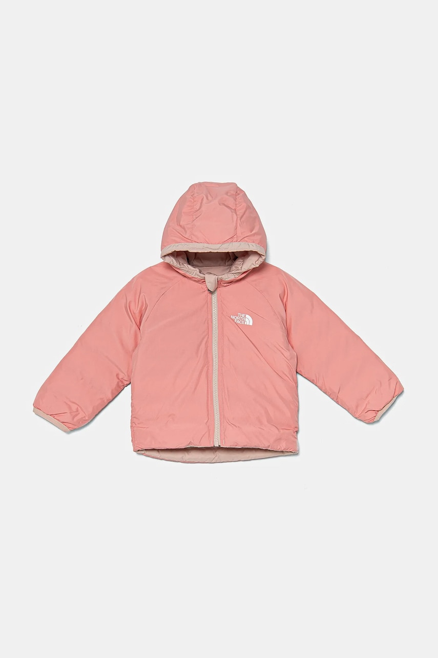 The North Face jachetă pentru copii cu două fețe BABREVERSIBLE PERRITO HOODED JACKET culoarea roz, NF0A88W3LK61 The North Face jachetă pentru copii cu două fețe BABREVERSIBLE PERRITO HOODED JACKET culoarea roz, NF0A88W3LK61