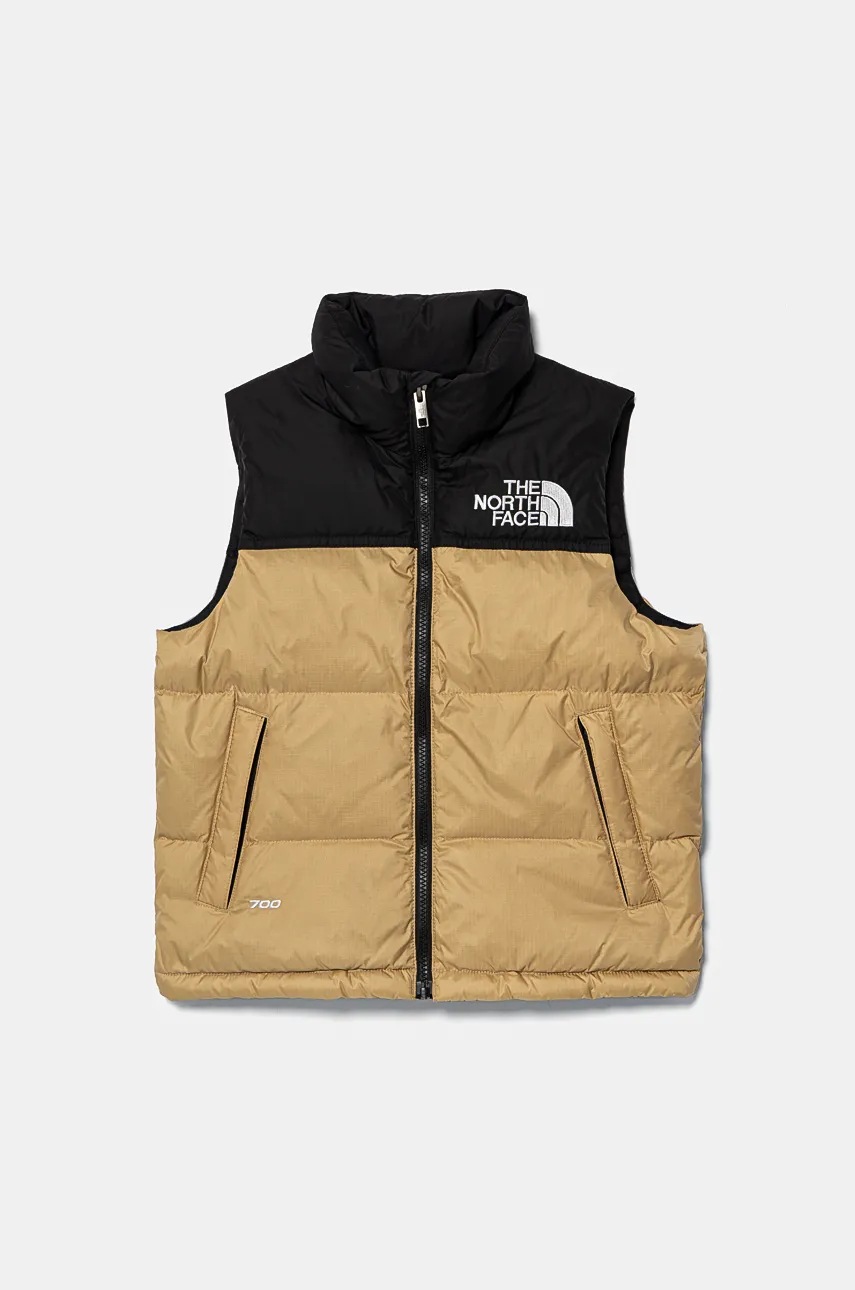 The North Face vesta de puf pentru copii TEEN 1996 RETRO NUPTSE VEST culoarea verde, NF0A8A4BLK51