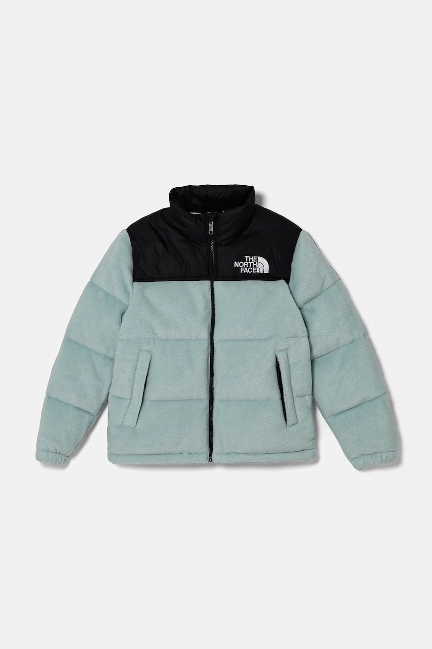 The North Face geaca de puf pentru copii TEEN 1996 RETRO NUPTSE JACKET culoarea turcoaz, NF0A8A4C1OC1 The North Face geaca de puf pentru copii TEEN 1996 RETRO NUPTSE JACKET culoarea turcoaz, NF0A8A4C1OC1