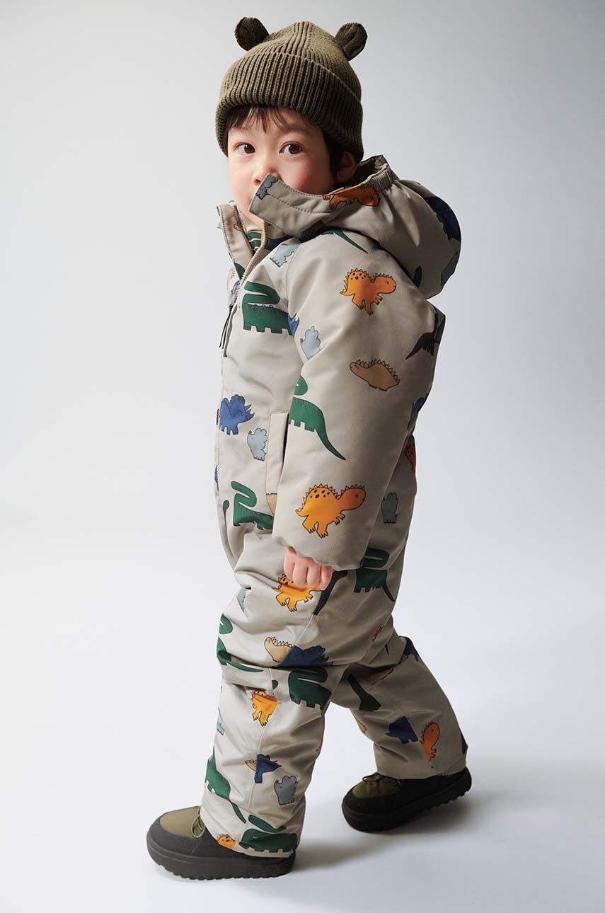 Liewood salopete de iarna pentru copii Isa Snowsuit culoarea gri, LW19437 Liewood salopete de iarna pentru copii Isa Snowsuit culoarea gri, LW19437