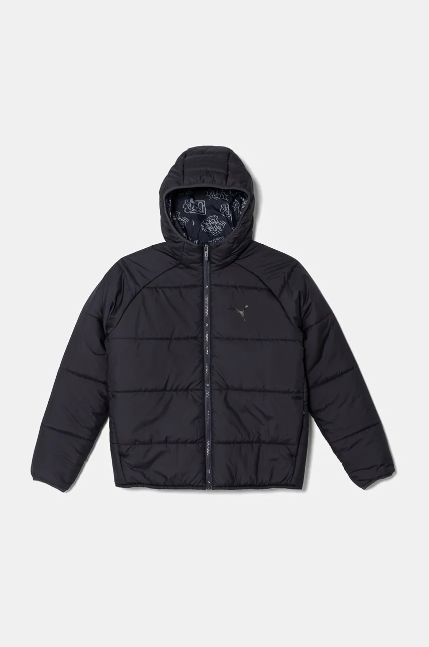 Puma geacă copii Reversible ffer Jacket culoarea gri, 682833 Puma geacă copii Reversible ffer Jacket culoarea gri, 682833