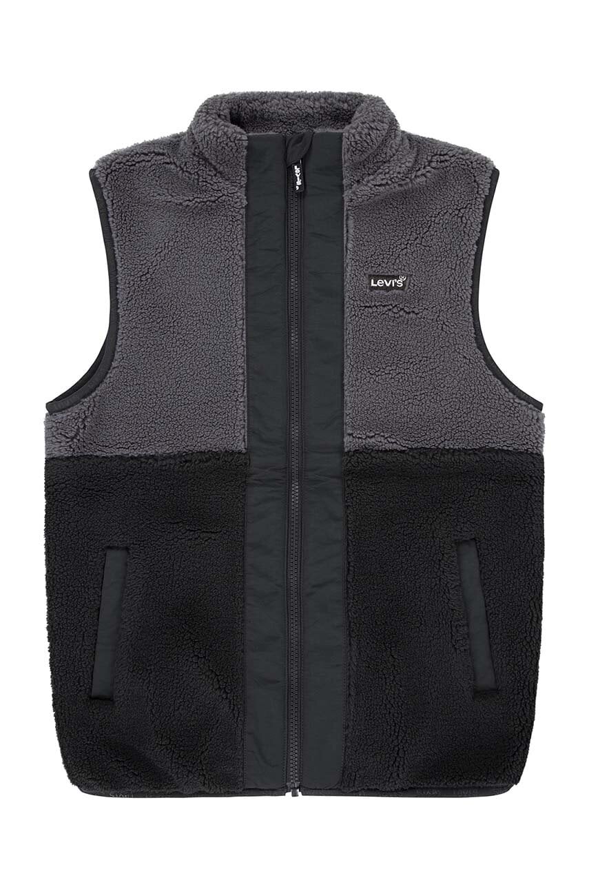 Levi's vesta copii SHERPA VEST culoarea negru, 9EL248 Levi's vesta copii SHERPA VEST culoarea negru, 9EL248