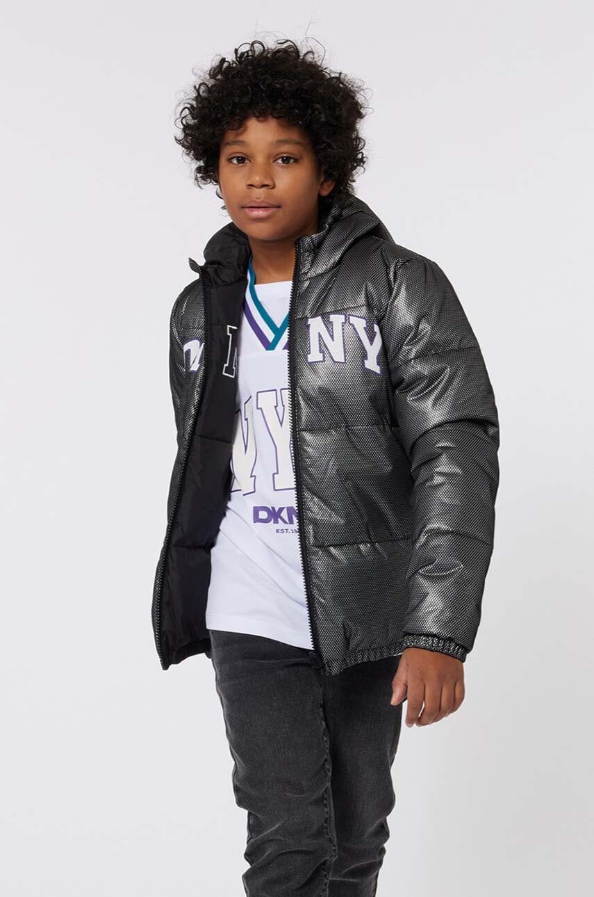 Dkny geaca reversibila pentru copii culoarea negru, D60179 Dkny geaca reversibila pentru copii culoarea negru, D60179