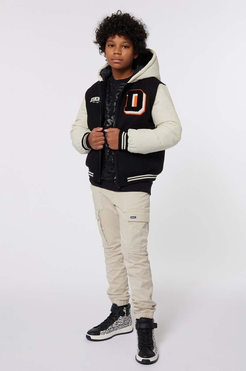 Dkny geaca bomber pentru copii culoarea negru, D60204 Dkny geaca bomber pentru copii culoarea negru, D60204