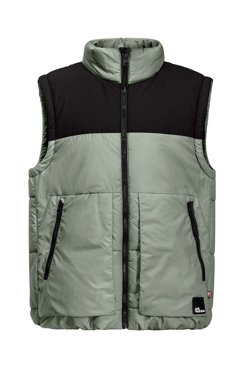 Jack Wolfskin vesta copii culoarea verde, 1610211