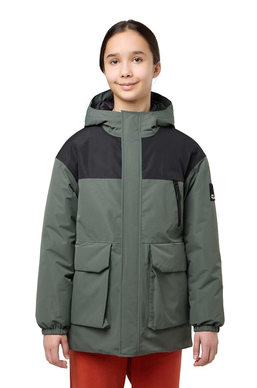 Jack Wolfskin geaca copii culoarea verde, A60301