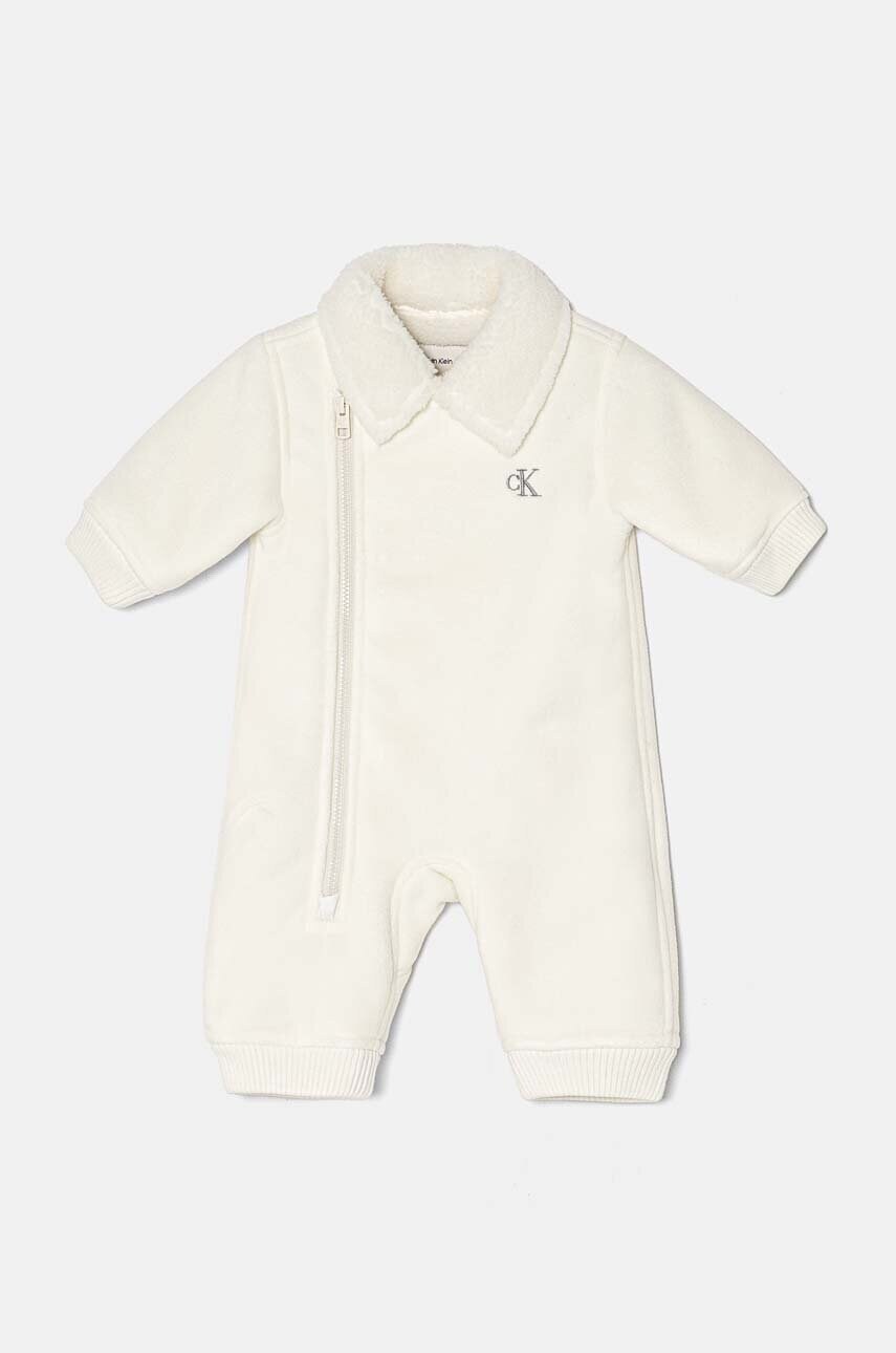 Levně Kojenecký overal Calvin Klein Jeans béžová barva, IN0IN00255