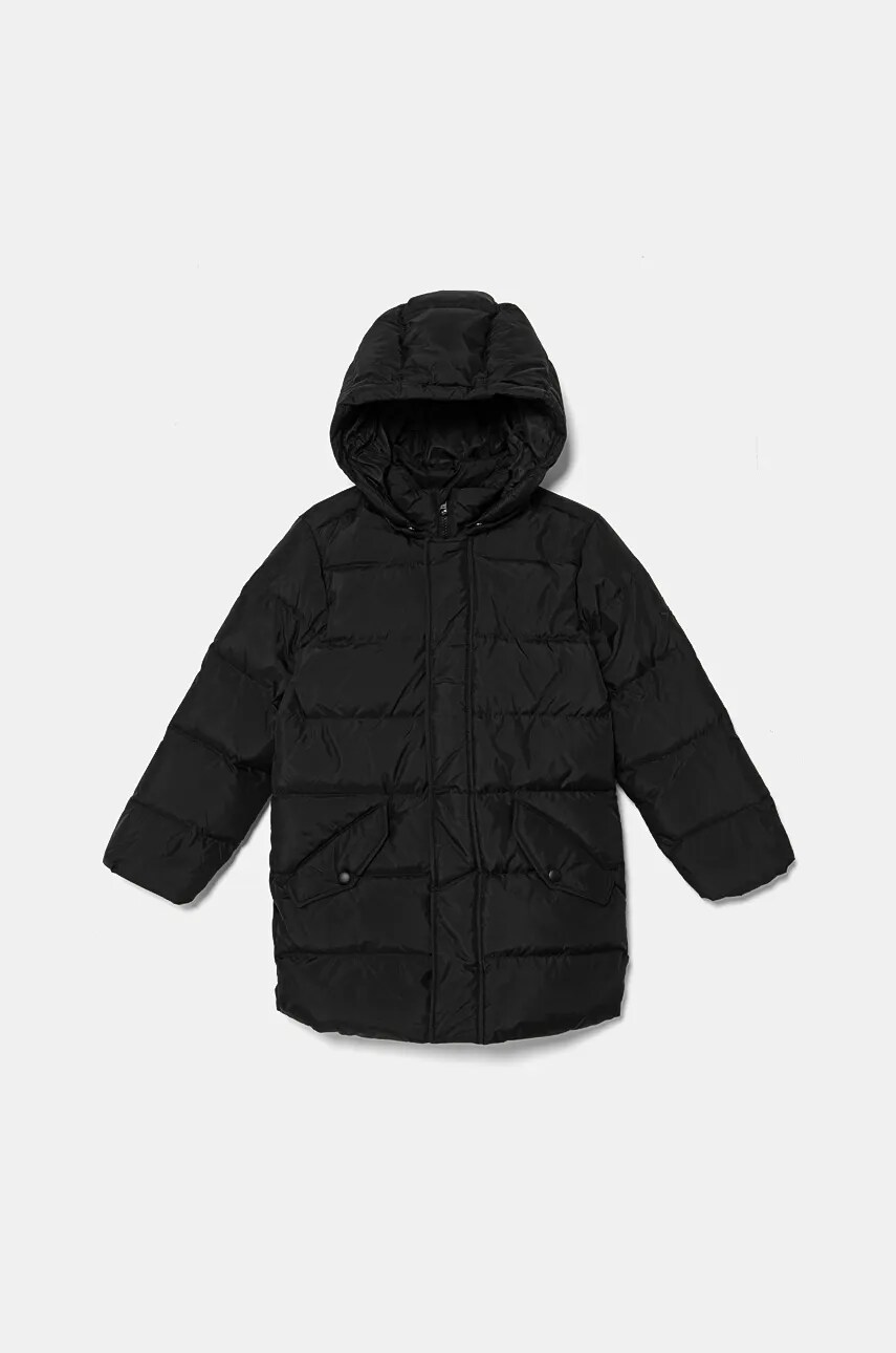 United Colors of Benetton geaca de puf pentru copii culoarea negru, 2WU0CN017