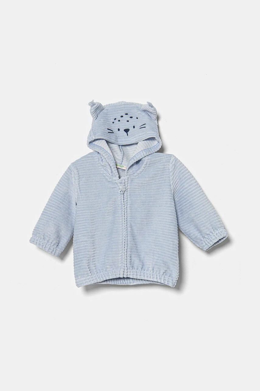 United Colors of Benetton bluza bebe cu glugă, neted, 3MCDA501C