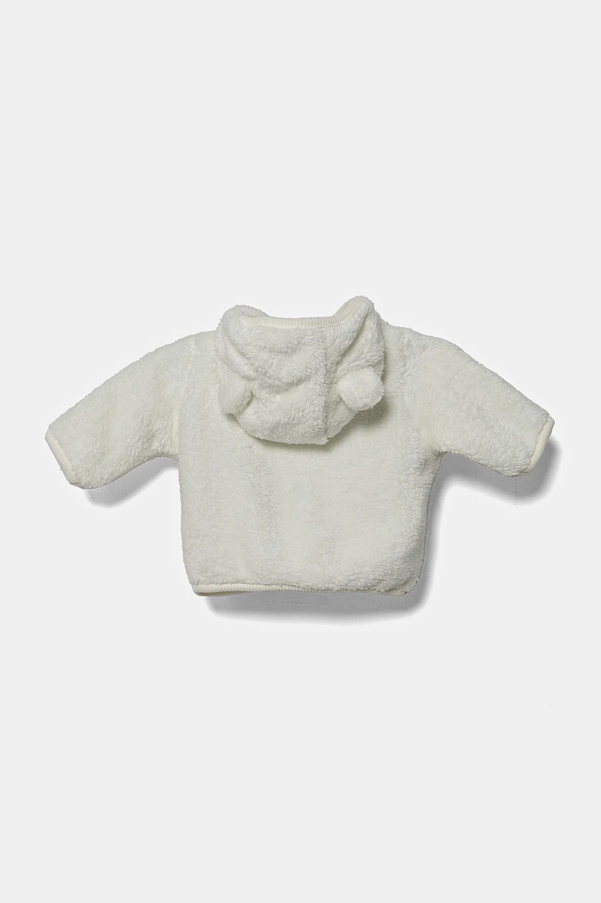 Куртка для немовлят United Colors of Benetton колір білий з капюшоном однотонна 30Y5A501D