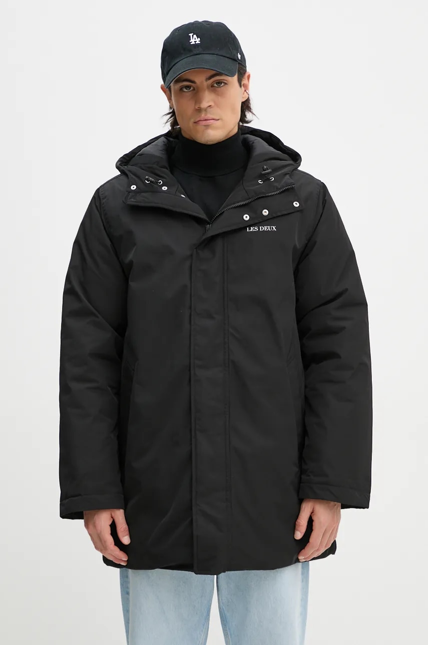 Les Deux geaca barbati, culoarea negru, de iarna, LDM620075