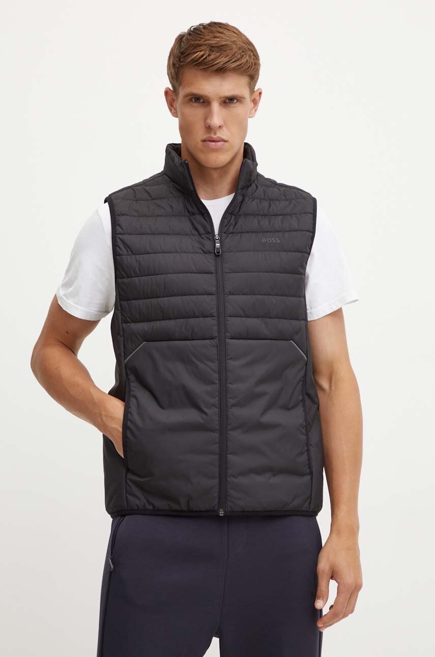 Boss Green vesta barbati, culoarea negru, de tranzitie, 50514762