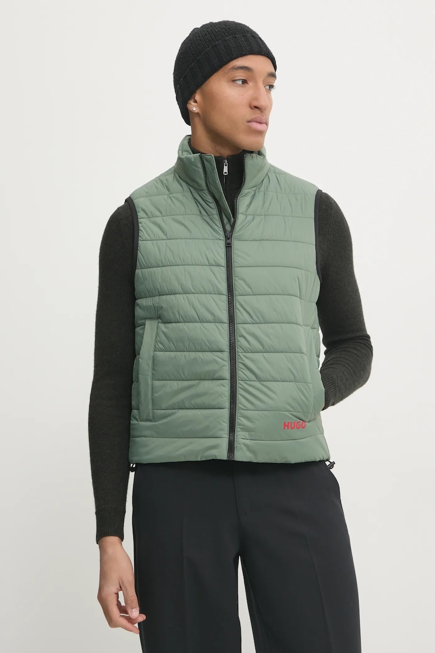 HUGO vesta barbati, culoarea verde, de iarna, 50517743